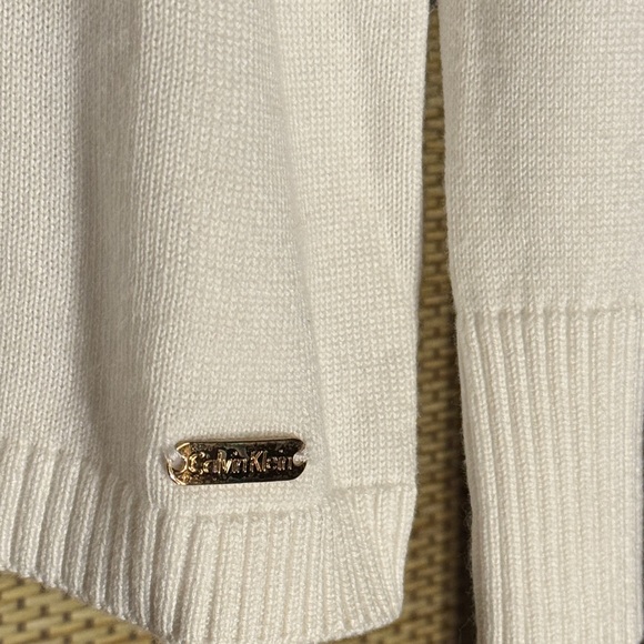 Calvin Klein Ivory Long Sleeve Top with Studded Detail - Picture 4 of 5